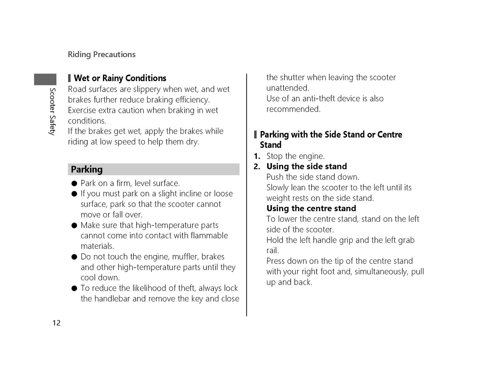 HONDA ANC125 Scooter Owners Manual 2019 - STEEL WIRE BOUND - PROTECTIVE COVERS