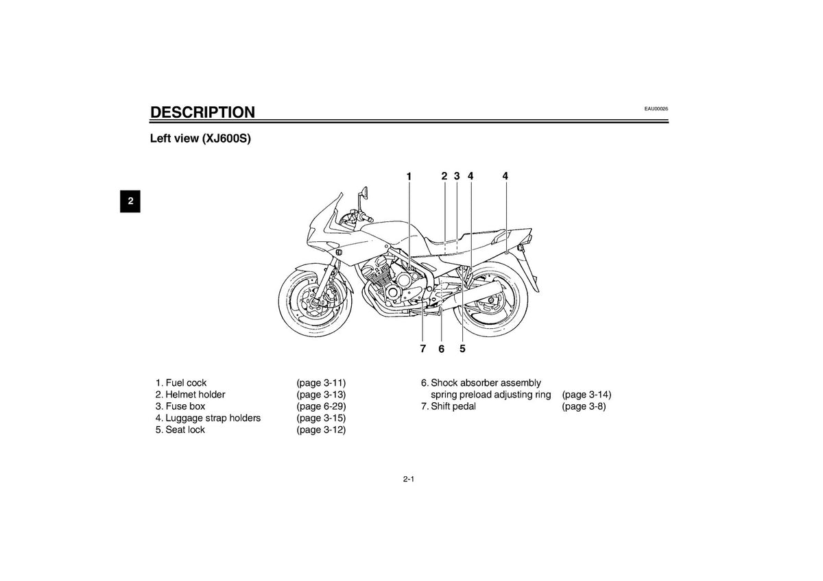 YAMAHA XJ600S XJ600N Motorcycle Owners Manual 2001 - WIRE BOUND - TOUGH COVERS
