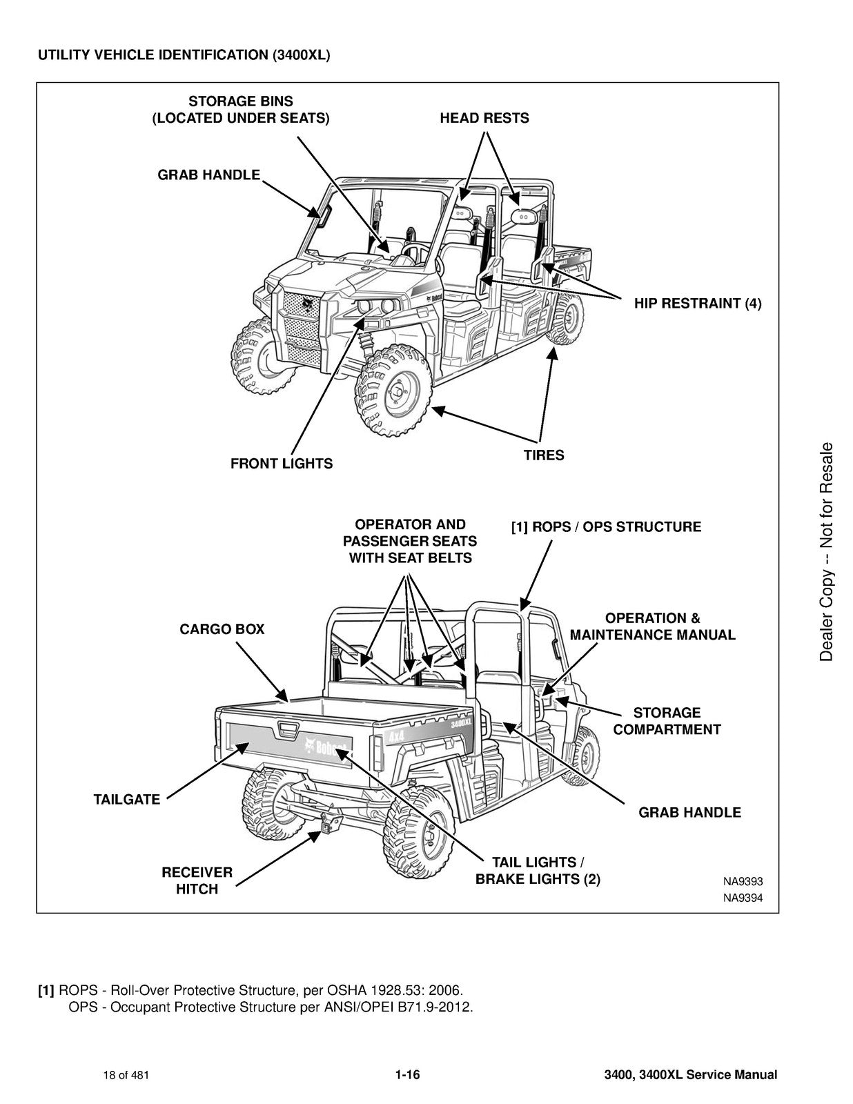 BOBCAT 3400 3400XL Utility Vehicle Service Manual 2018, BOUND, COVERS, FOLDOUTS