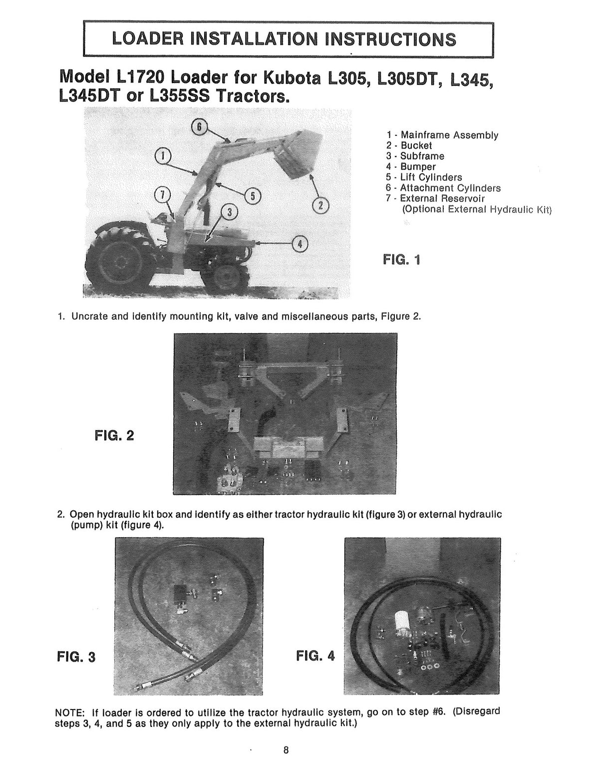KUBOTA L1720 LOADER Operators Parts Service Manual BUNDLE - WIRE BOUND - COVERS