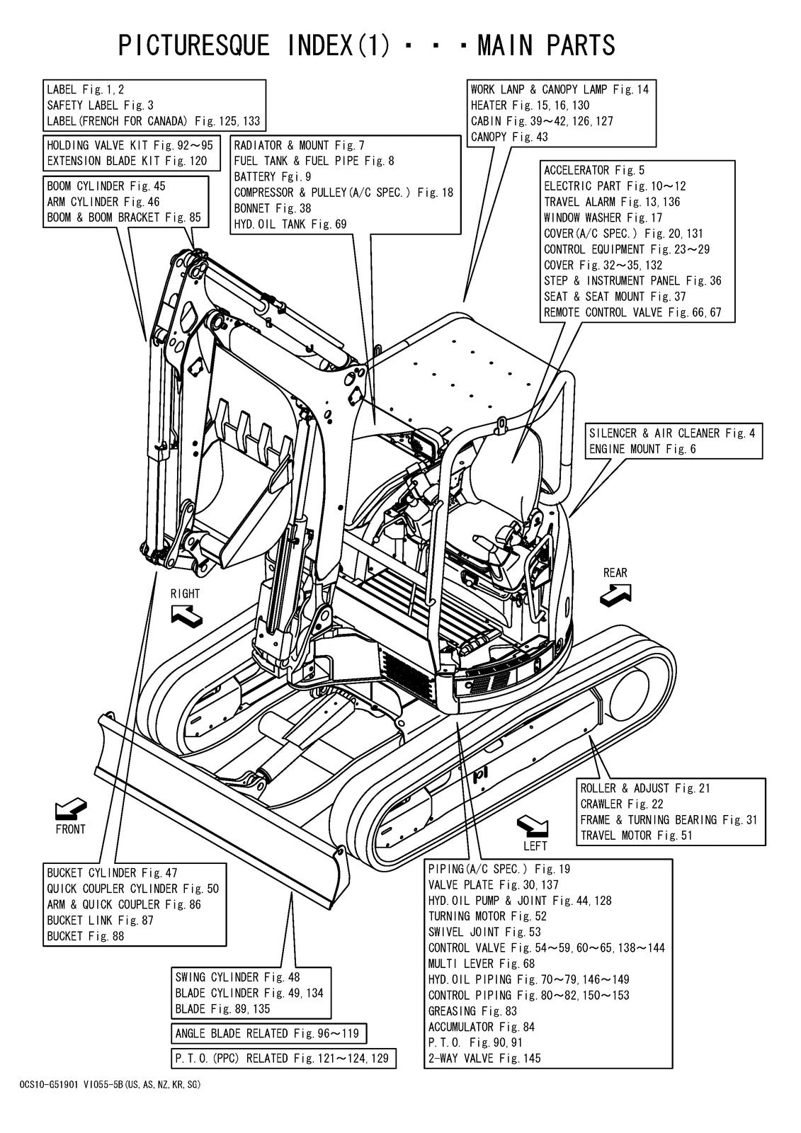 YANMAR ViO55-5B Excavator Parts Catalog Manual 2012 - WIRE BOUND - TOUGH COVERS
