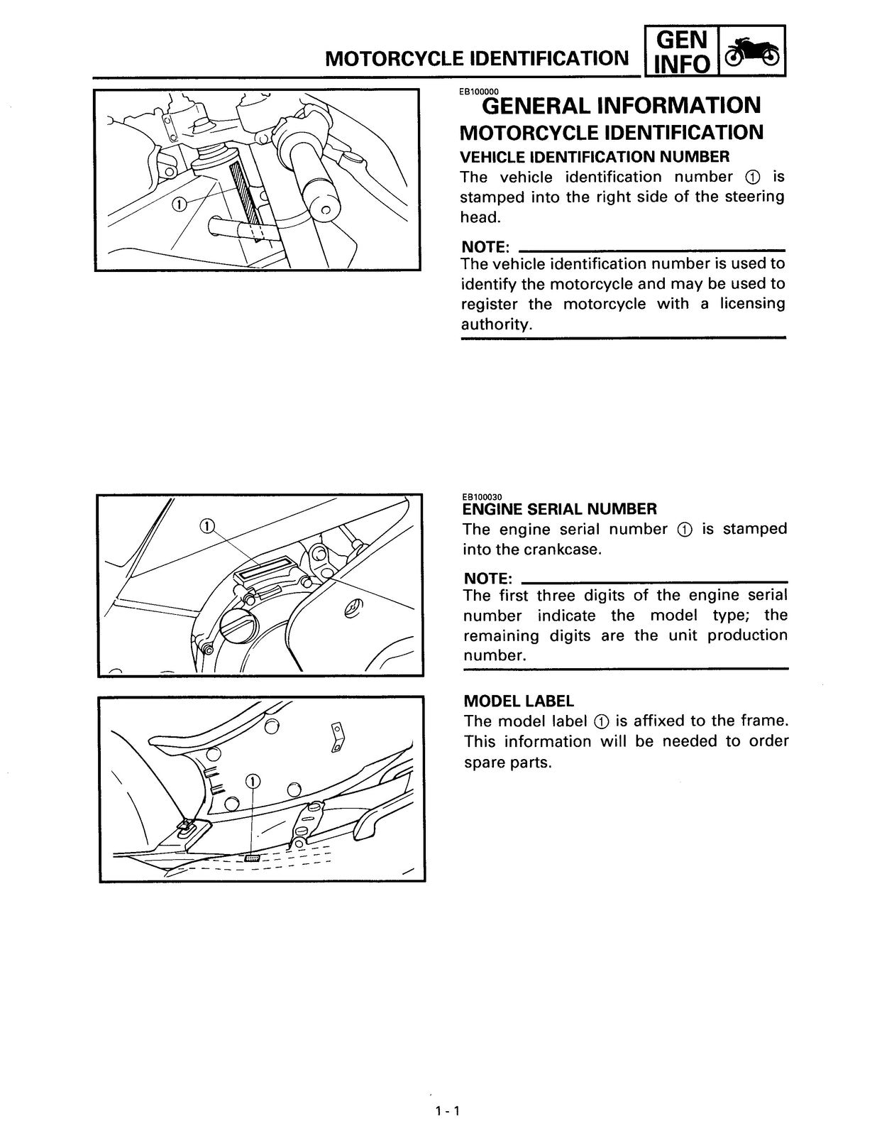 YAMAHA YZF600RJ Thundercat Motorcycle Service Manual 1996-2003, FOLDOUTS