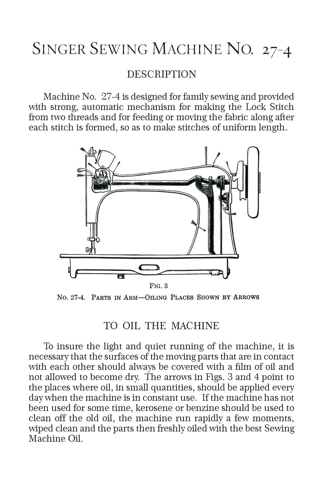 SINGER 27-4 Sewing Machine Instructions Manual 1909 - WIRE BOUND - TOUGH COVERS