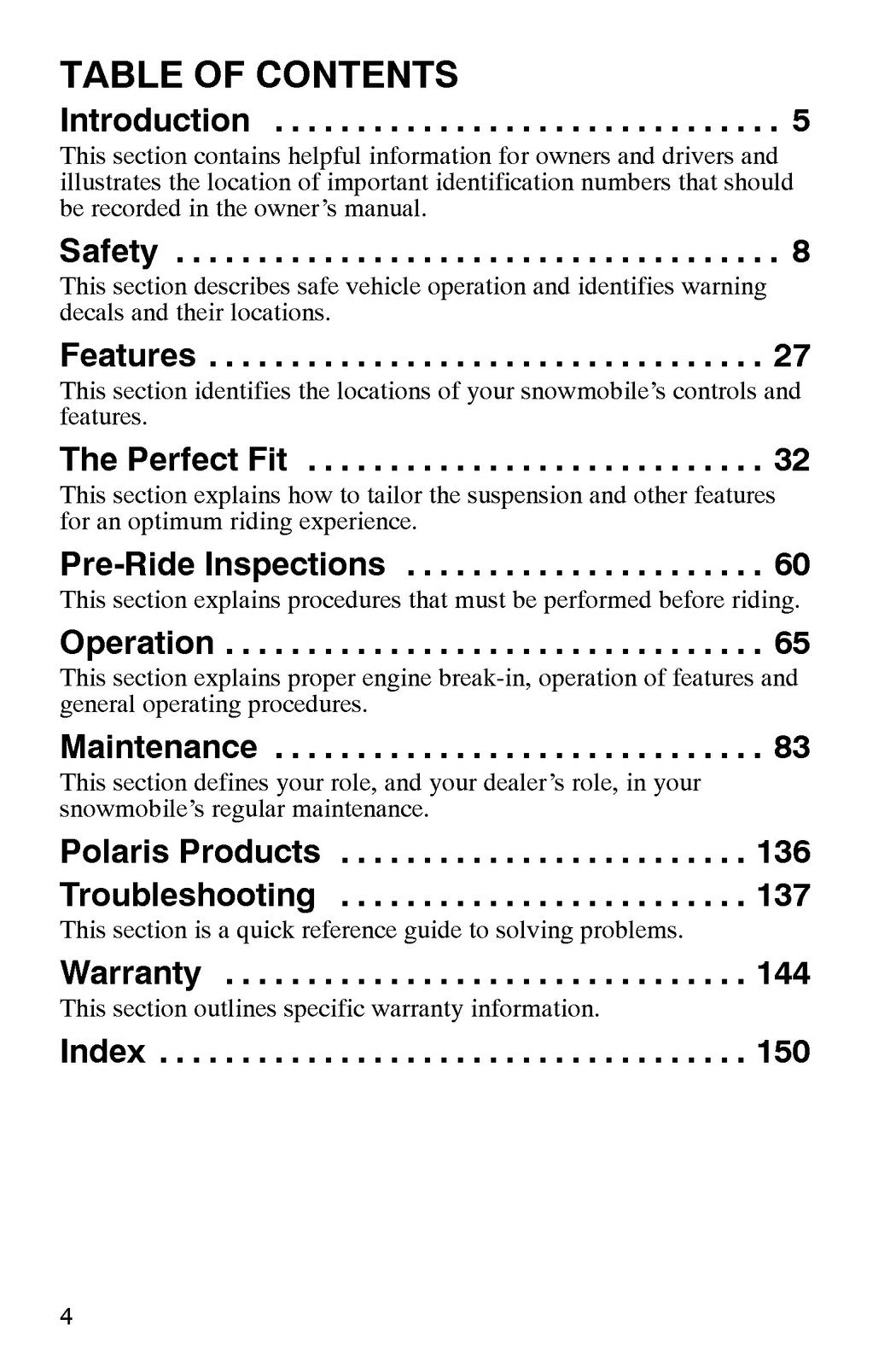 POLARIS 2004 Edge 121 Track Snowmobile Owners Manual - WIRE BOUND - TOUGH COVERS