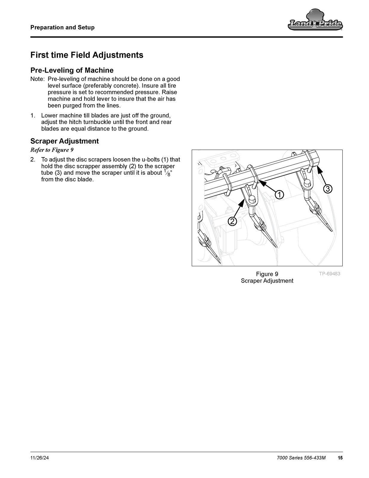 LAND PRIDE DH7100 Series Disc Harrows Operators Manual - WIRE BOUND - COVERS