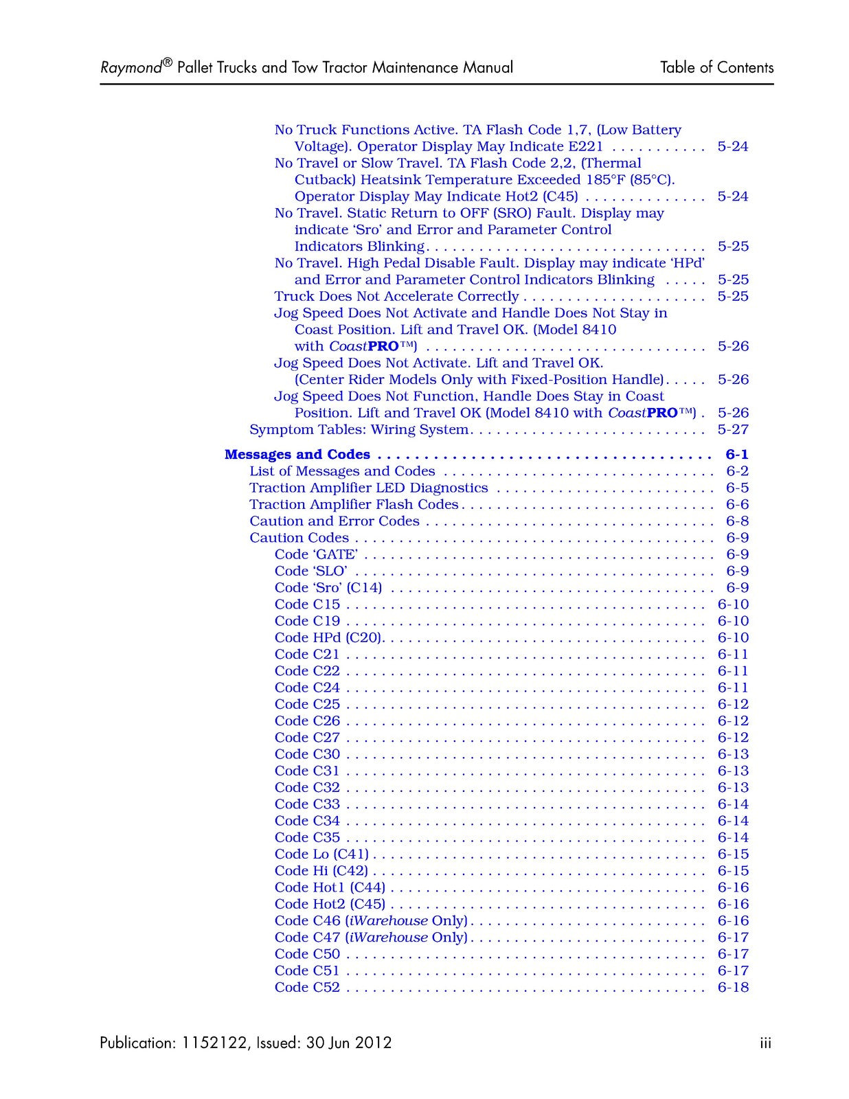 RAYMOND 8310 8410 8510 8610 Pallet Truck Maintenance Manual 2012, FOLDOUTS