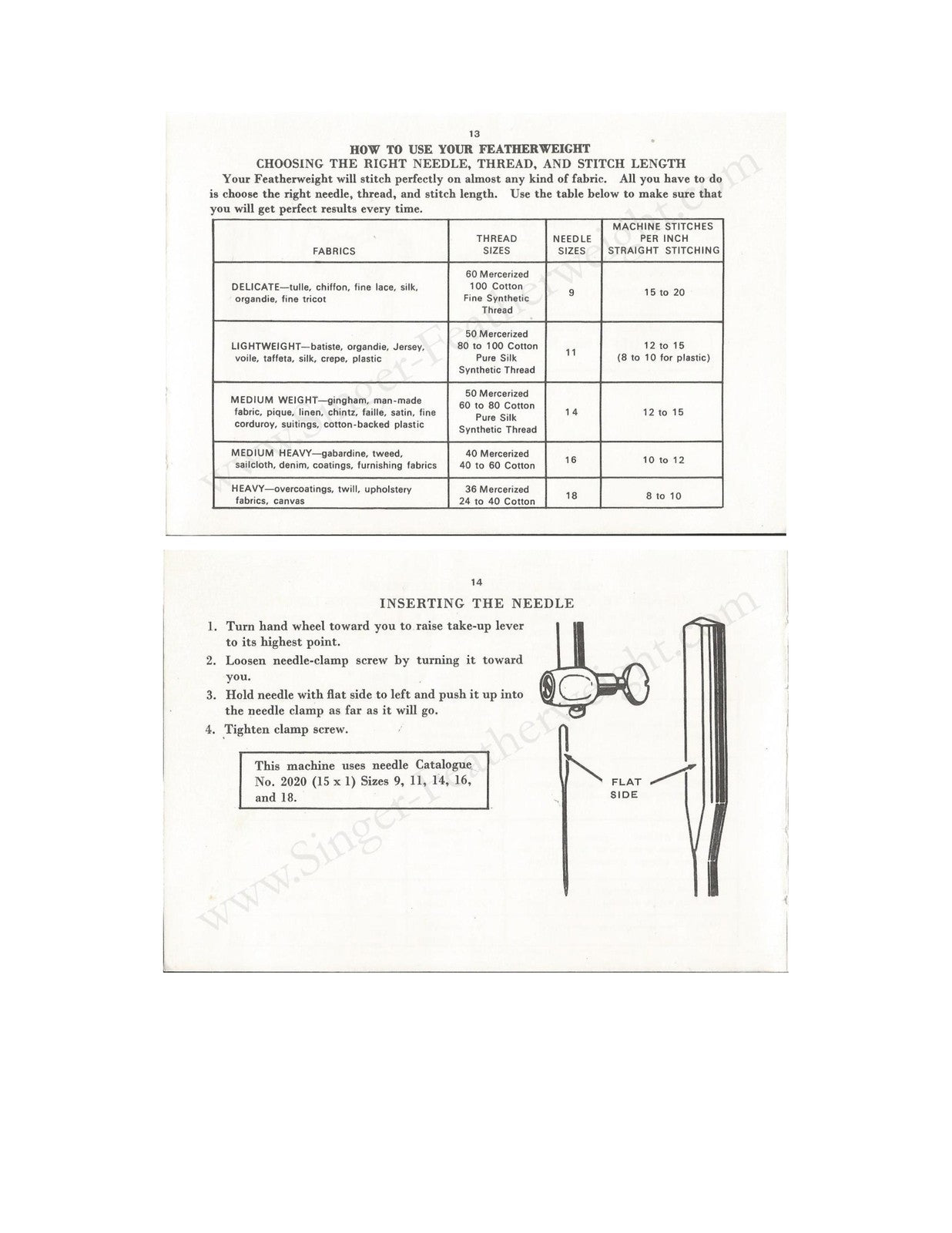 SINGER Featherweight 221 Sewing Machine Instruction Manual 1967 - WIRE BOUND