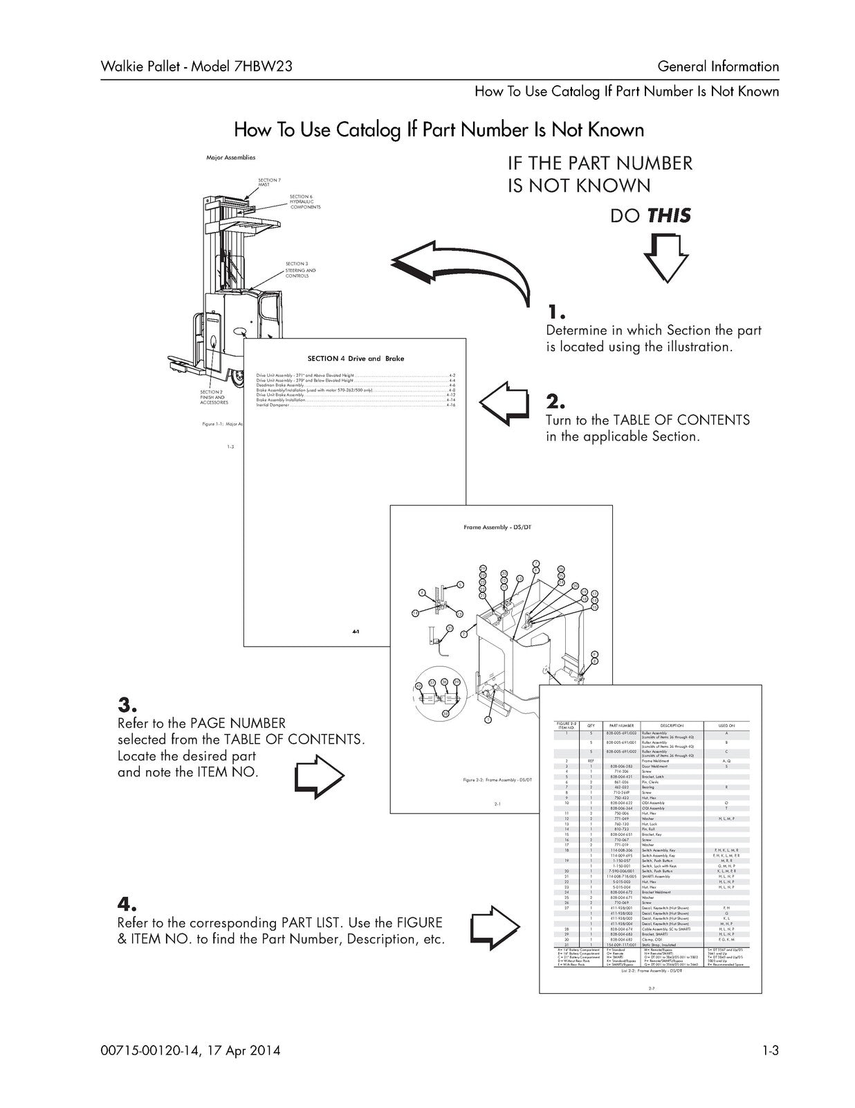 TOYOTA 7HBW23 Walkie Pallet Truck Parts Catalog Manual SN 24501 Up 2014 - BOUND