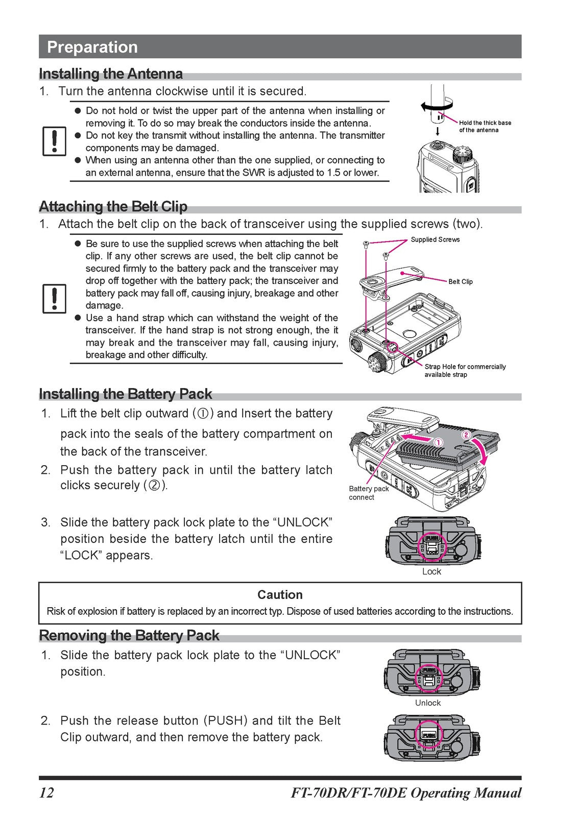 YAESU FT-70DR FT-70DE VX-6R Transceiver Operators Manual BUNDLE - WIRE BOUND