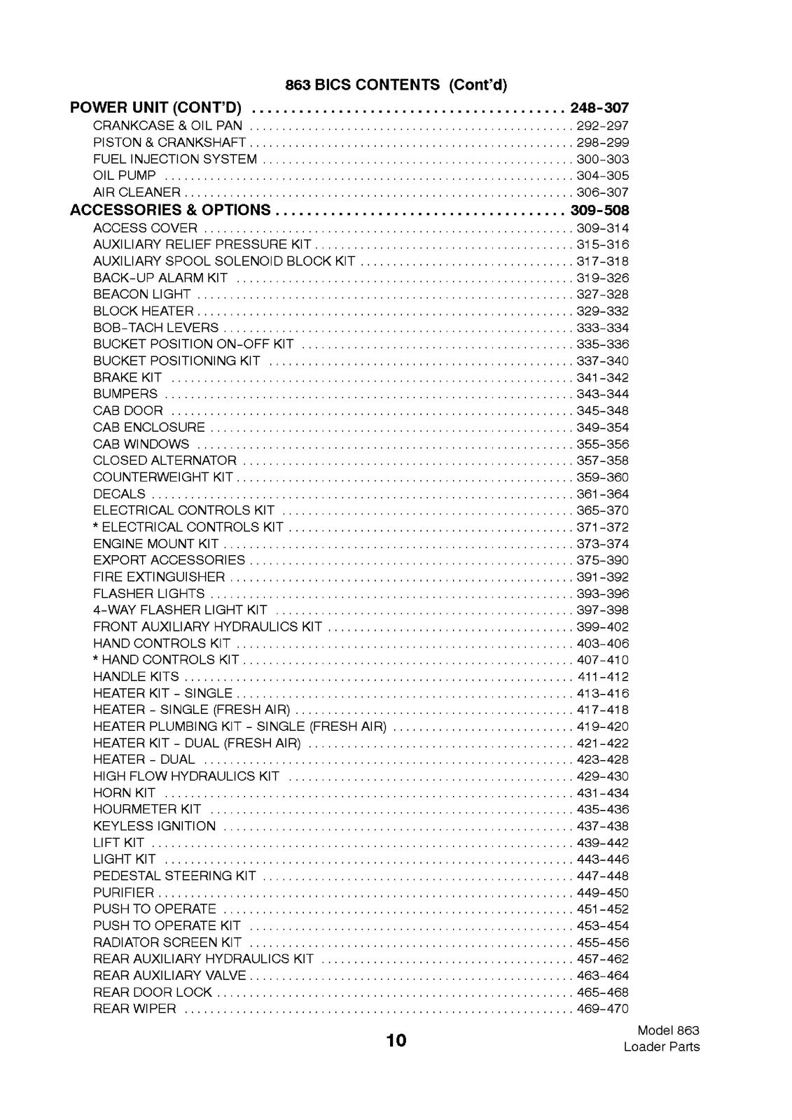 BOBCAT 863 Skid Steer Loader Parts Manual SN 514411001 Up 2001 - WIRE BOUND
