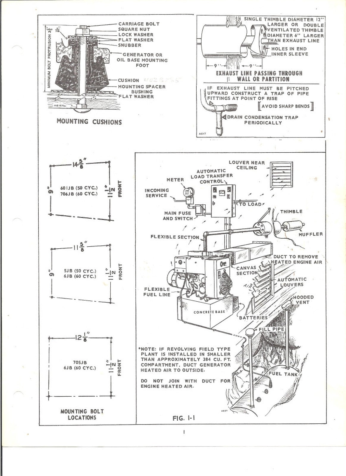 ONAN JB Series Genset Operators And Parts Manual - WIRE BOUND - TOUGH COVERS
