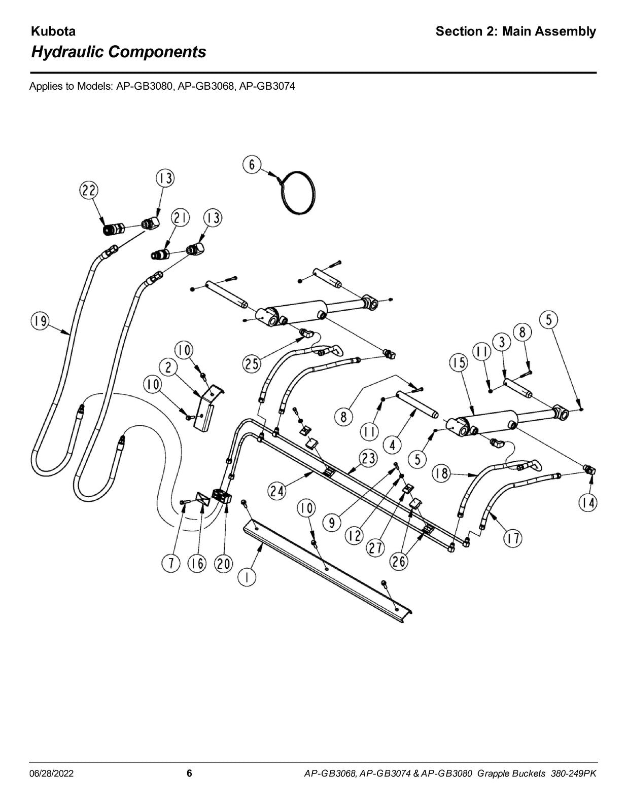 LAND PRIDE GB30 Scrap Grapple Bucket Parts Manual 2022 - WIRE BOUND - COVERS