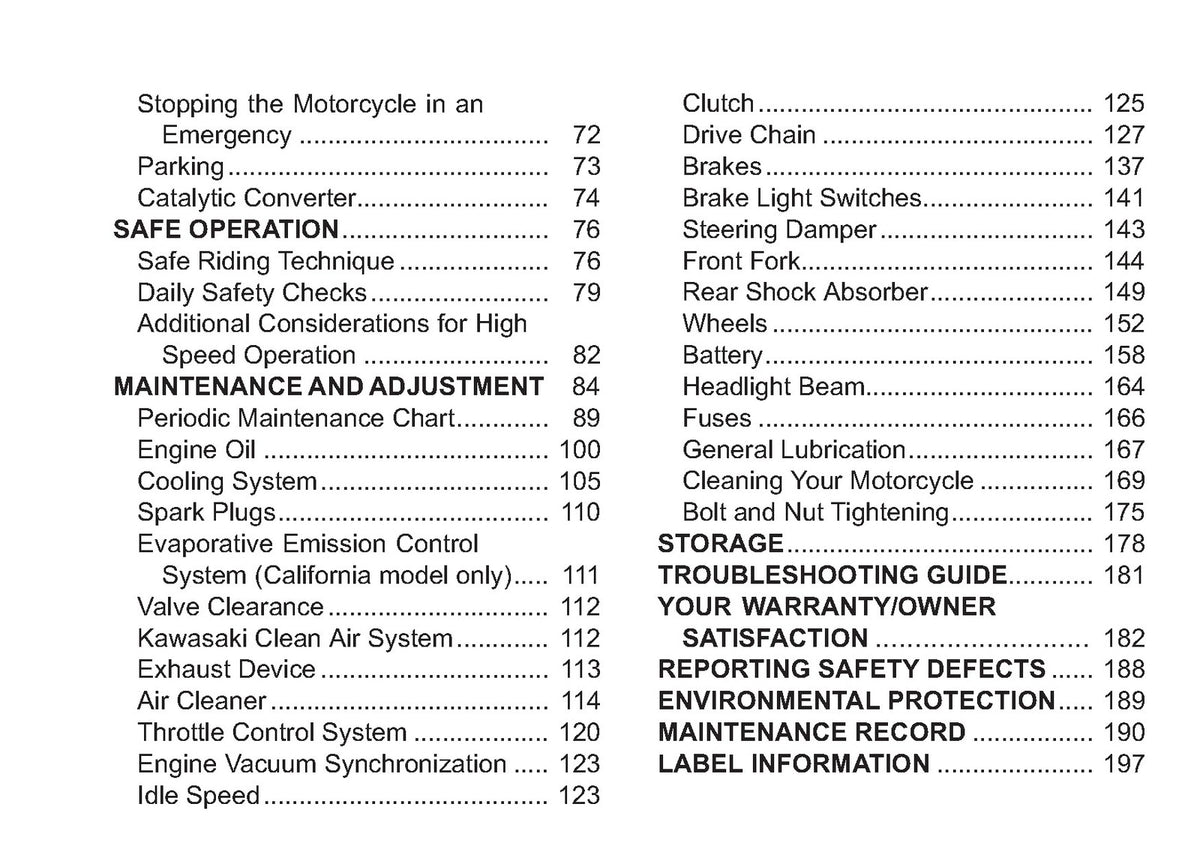 KAWASAKI Ninja ZX-6R Owners Manual 2011 - STEEL WIRE BOUND - PROTECTIVE COVERS