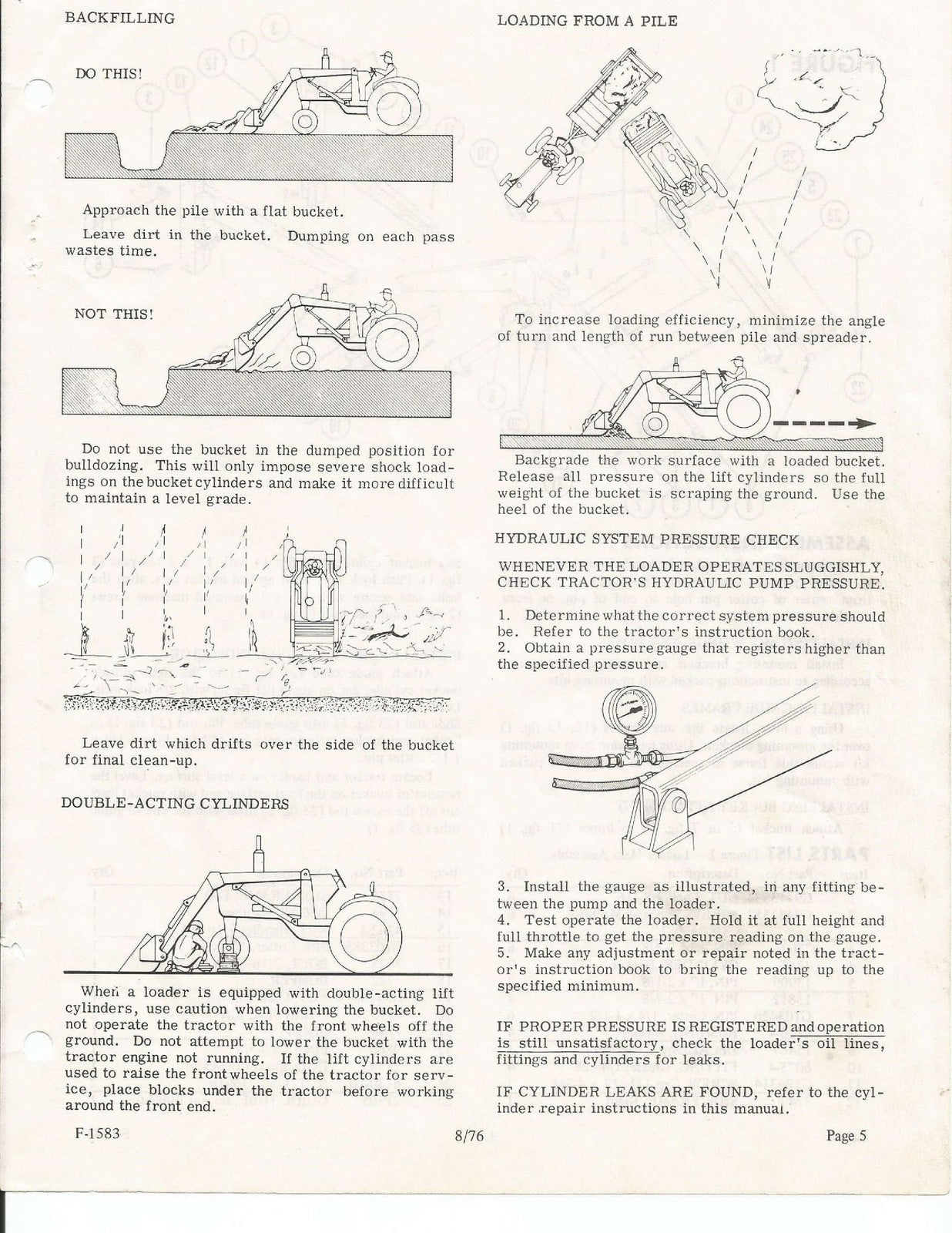KUBOTA Model 1200 Loader For L-Series Tractors Owners Manual - WIRE BOUND