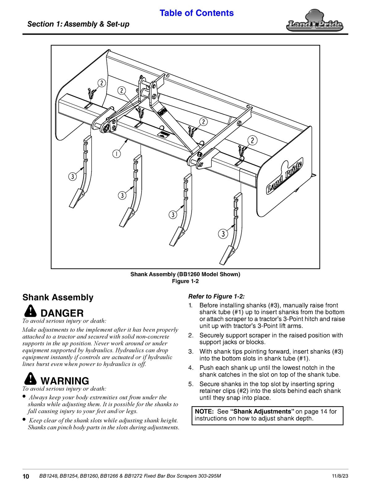 LAND PRIDE BB12 Series Box Scrapers Operators Manual - WIRE BOUND - TOUGH COVERS