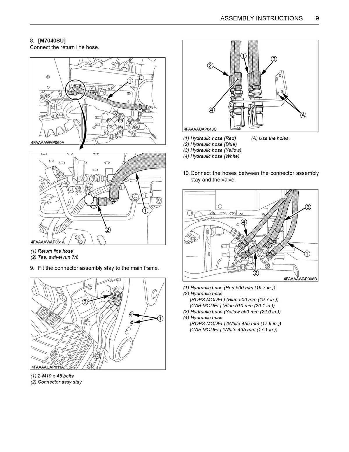 KUBOTA LA1153 Front Loader Operators & Assembly & Service Manual BUNDLE