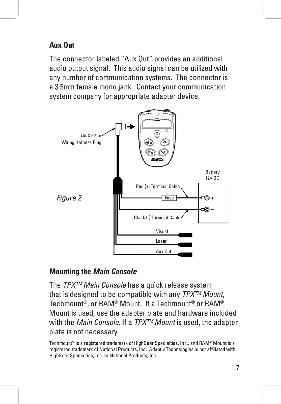 ADAPTIV TECHNOLOGIES TPX Motorcycle Radar Laser Detection System Manual - BOUND