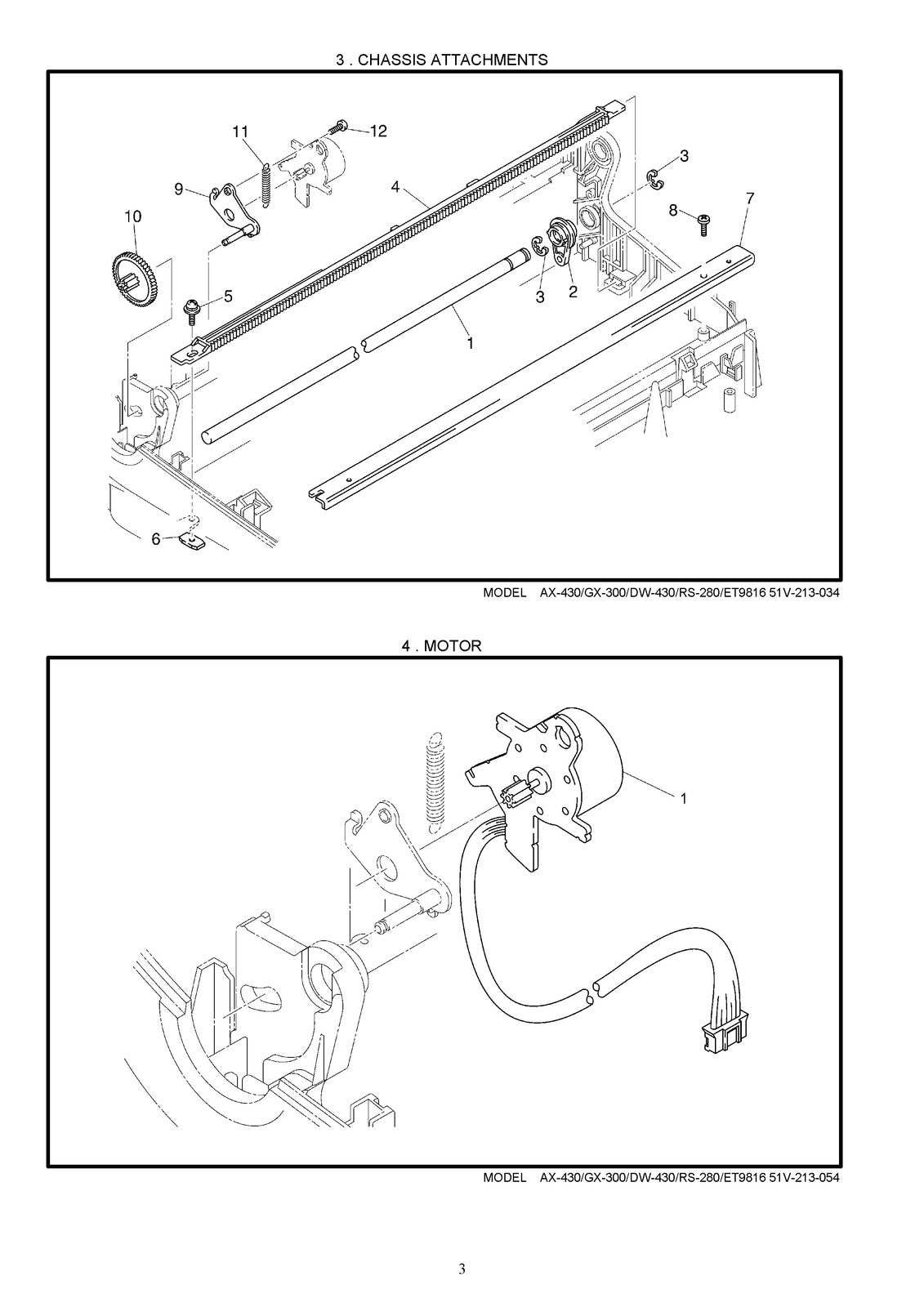 BROTHER AX-430 GX-300 DW-430 RS-280 ET9816 Parts Reference List Manual - BOUND