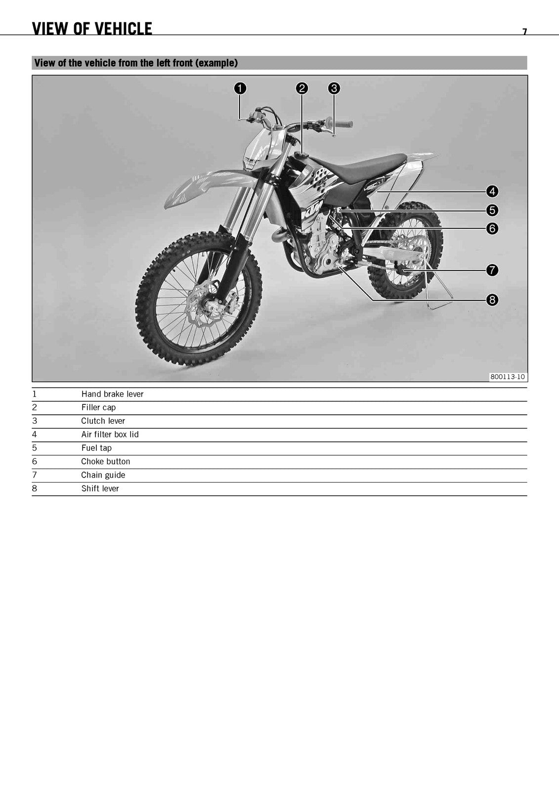 KTM 450 SX-F EU USA Owners Manual 2010 - STEEL WIRE BOUND - PROTECTIVE COVERS