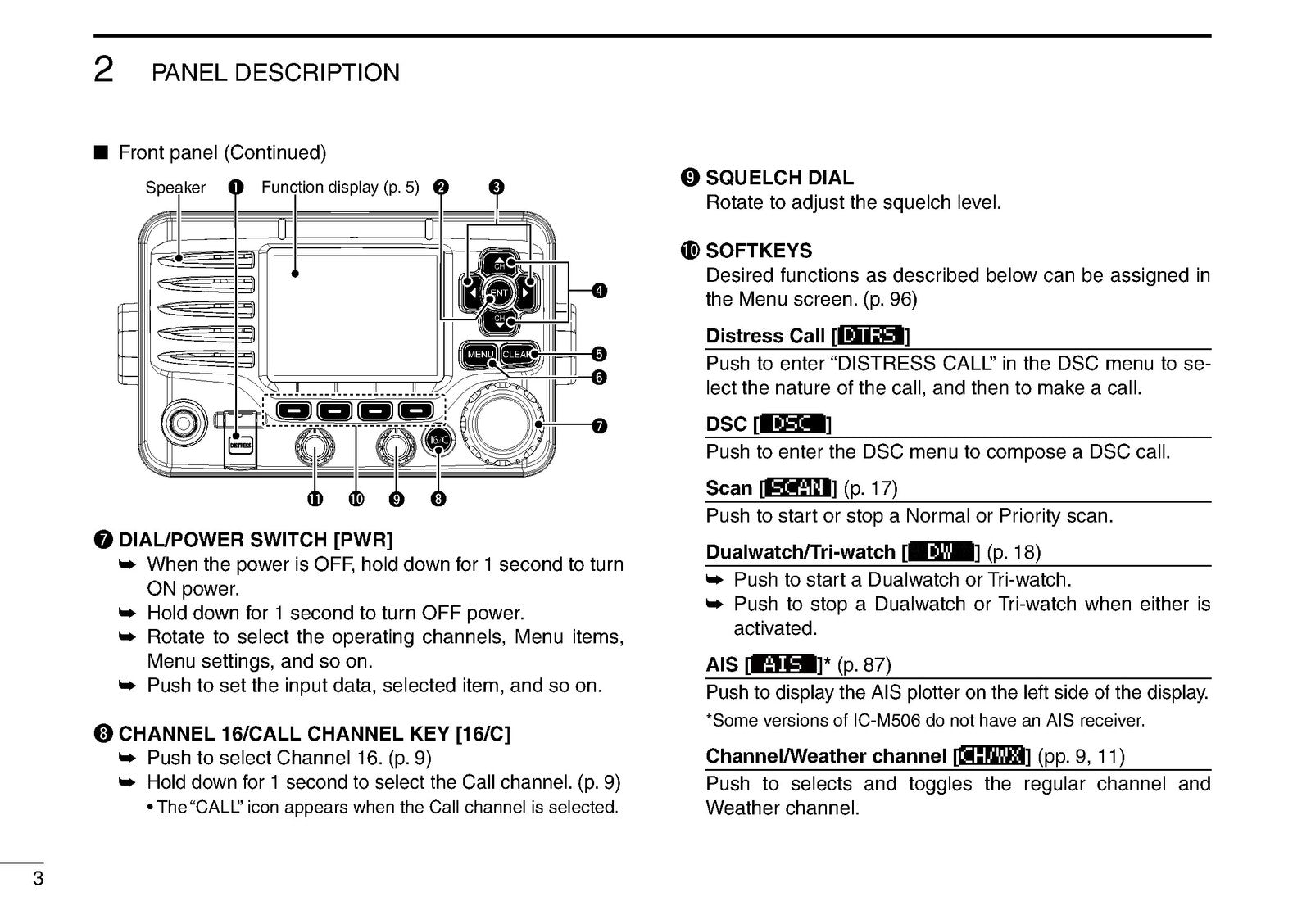 ICOM IC-M506 VHF Marine Transceiver Instruction Manual - WIRE BOUND - COVERS