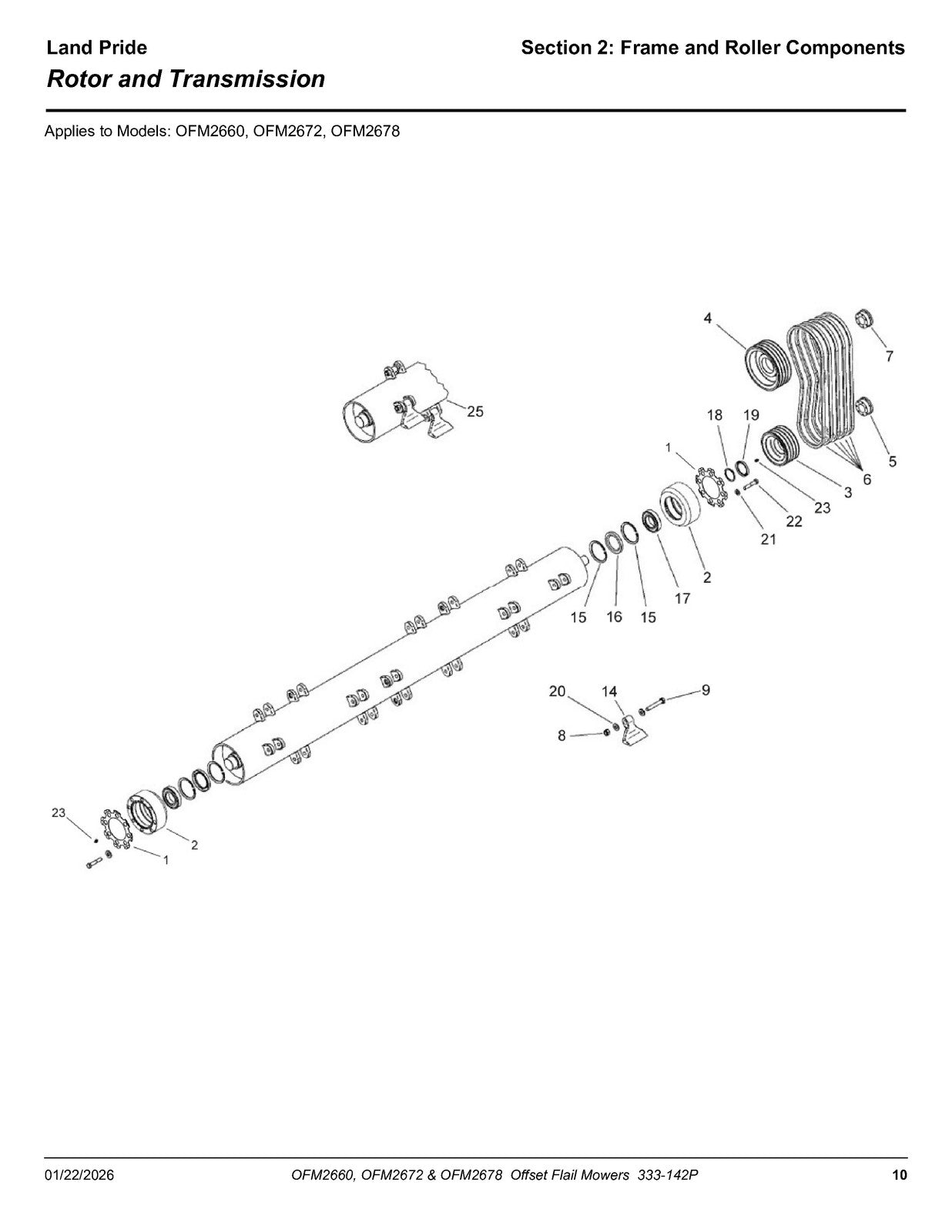 LAND PRIDE OFM26 Series Offset Flail Mowers Parts Manual 2026 - WIRE BOUND