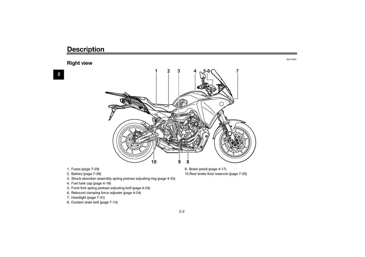 YAMAHA Tracer 7 GT Motorcycle Owners Manual 2024 - WIRE BOUND - TOUGH COVERS