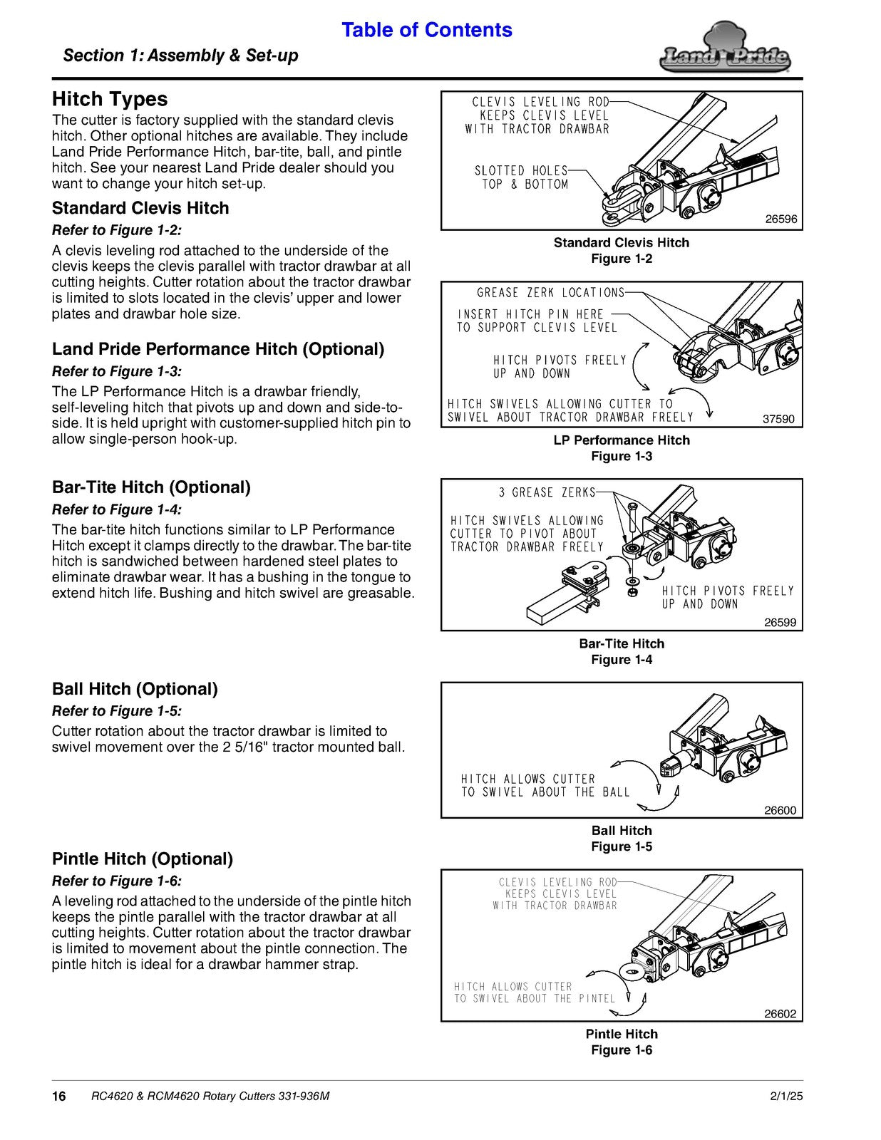 LAND PRIDE RC4620 Rotary Cutter Operators Manual - WIRE BOUND - TOUGH COVERS