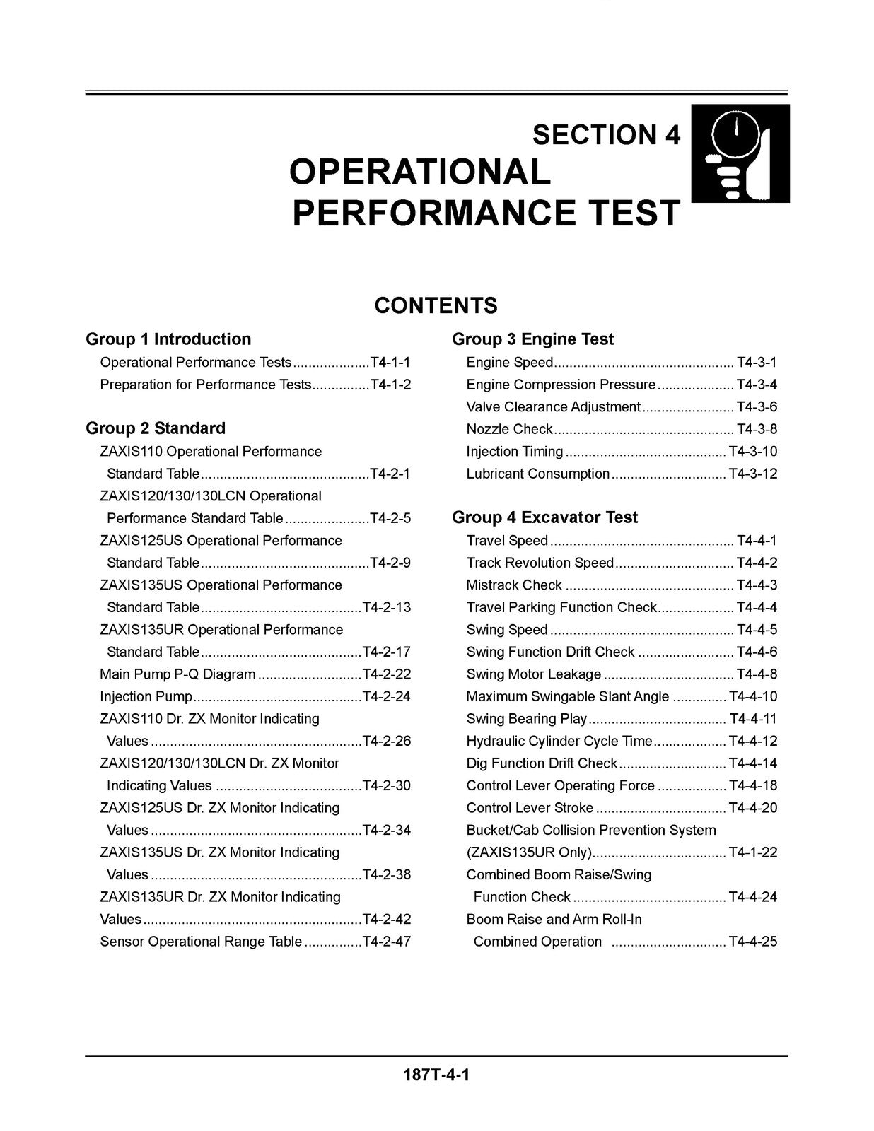 HITACHI ZAXIS 110 120 125 US 130 LCN 135UR EXCAVATOR Technical Service Manual