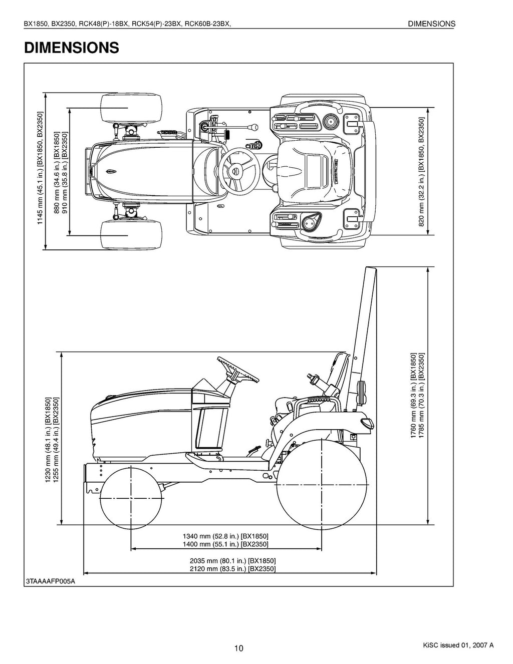 KUBOTA TRACTOR BX1850 BX2350 WORKSHOP MANUAL - BOUND - COVERS - XL FOLDOUT PAGES