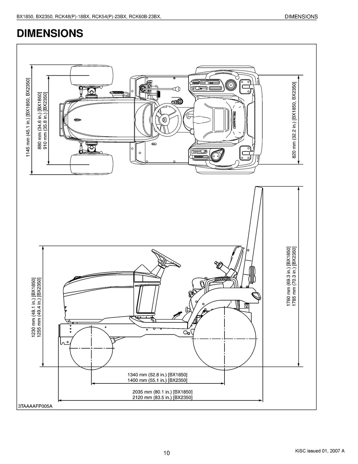 KUBOTA TRACTOR BX1850 BX2350 WORKSHOP MANUAL - BOUND - COVERS - XL FOLDOUT PAGES