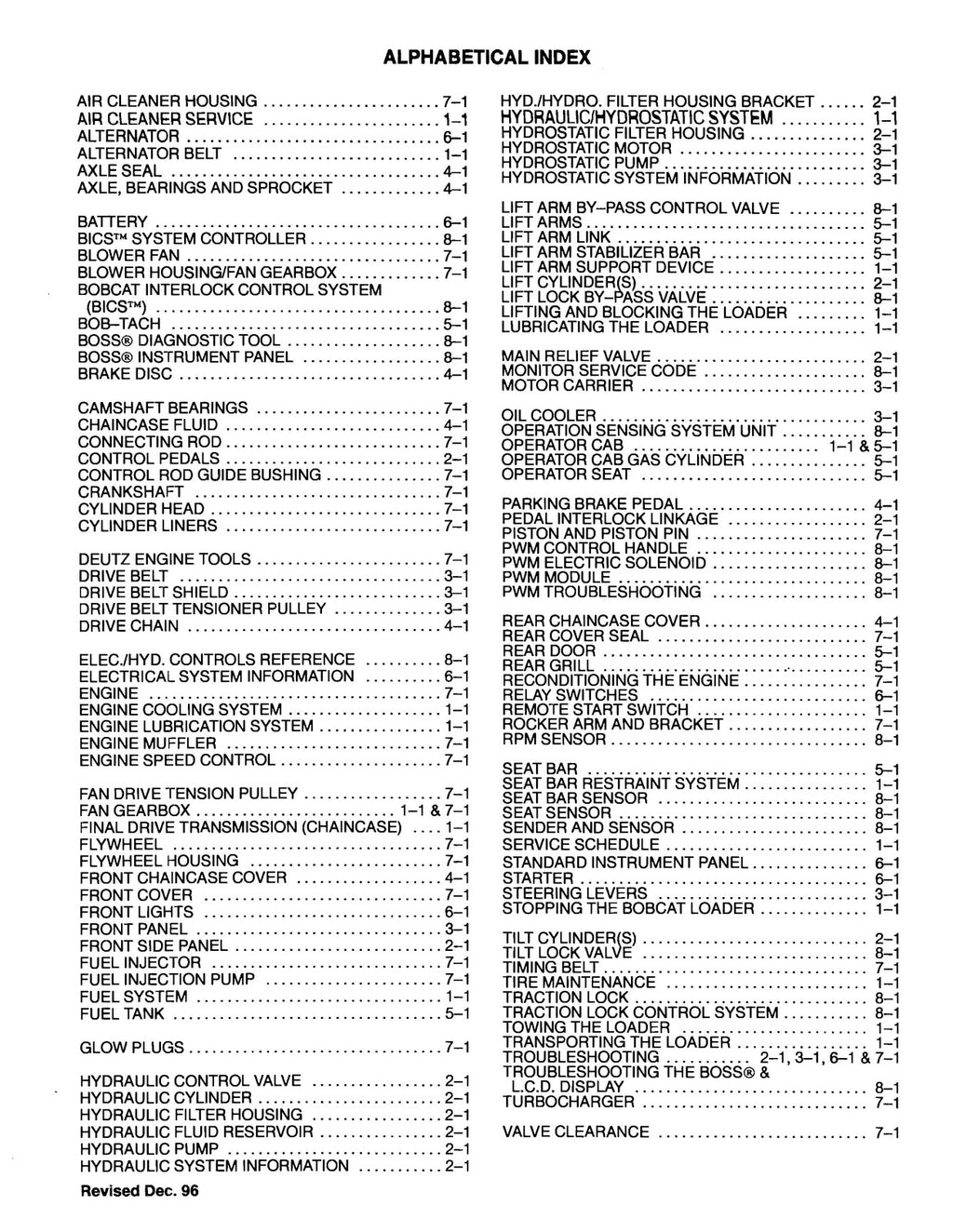 BOBCAT 873 Service Repair Manual - BOUND - COVERS - XL FOLDOUT PAGES
