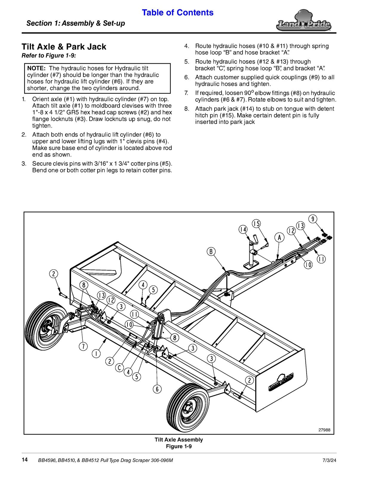 LAND PRIDE BB45 Series Drag Scrapers Operators Manual - WIRE BOUND - COVERS
