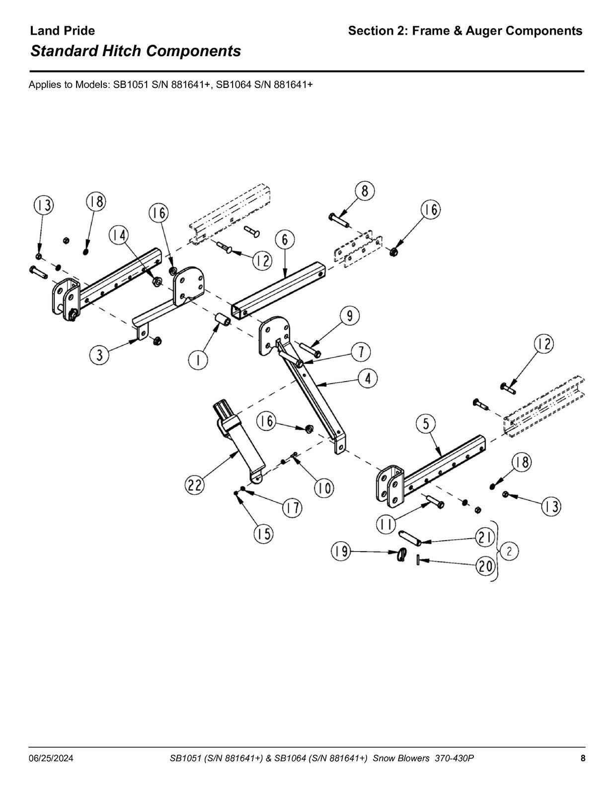 LAND PRIDE SB10 Series Snow Blowers Parts Manual 2024 - WIRE BOUND - COVERS