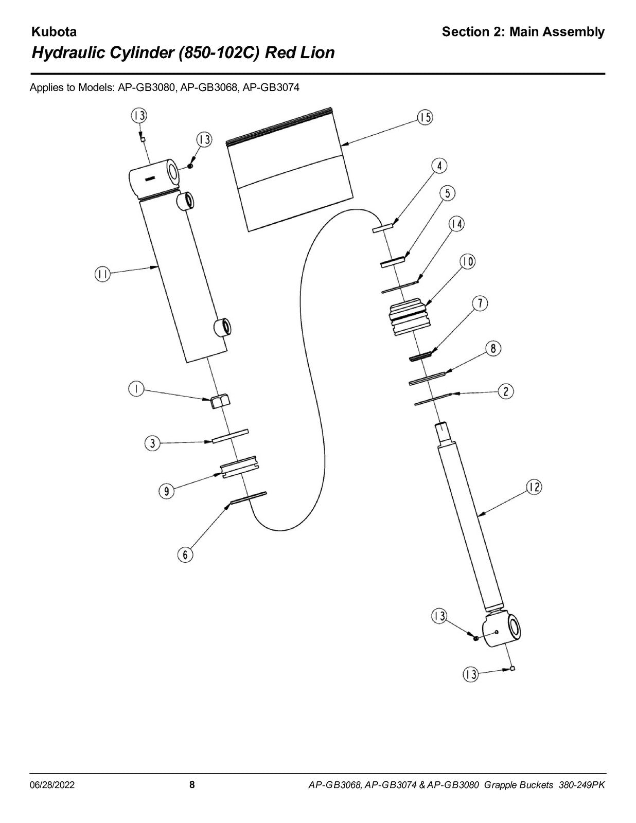 LAND PRIDE GB30 Scrap Grapple Bucket Parts Manual 2022 - WIRE BOUND - COVERS