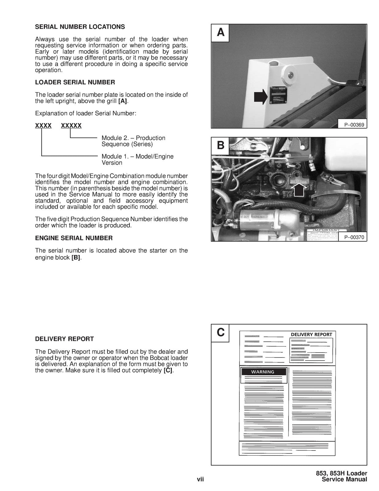 BOBCAT 853 Service Manual 1995 SN 508418001 Up - BOUND - COVERS - XL FOLDOUTS