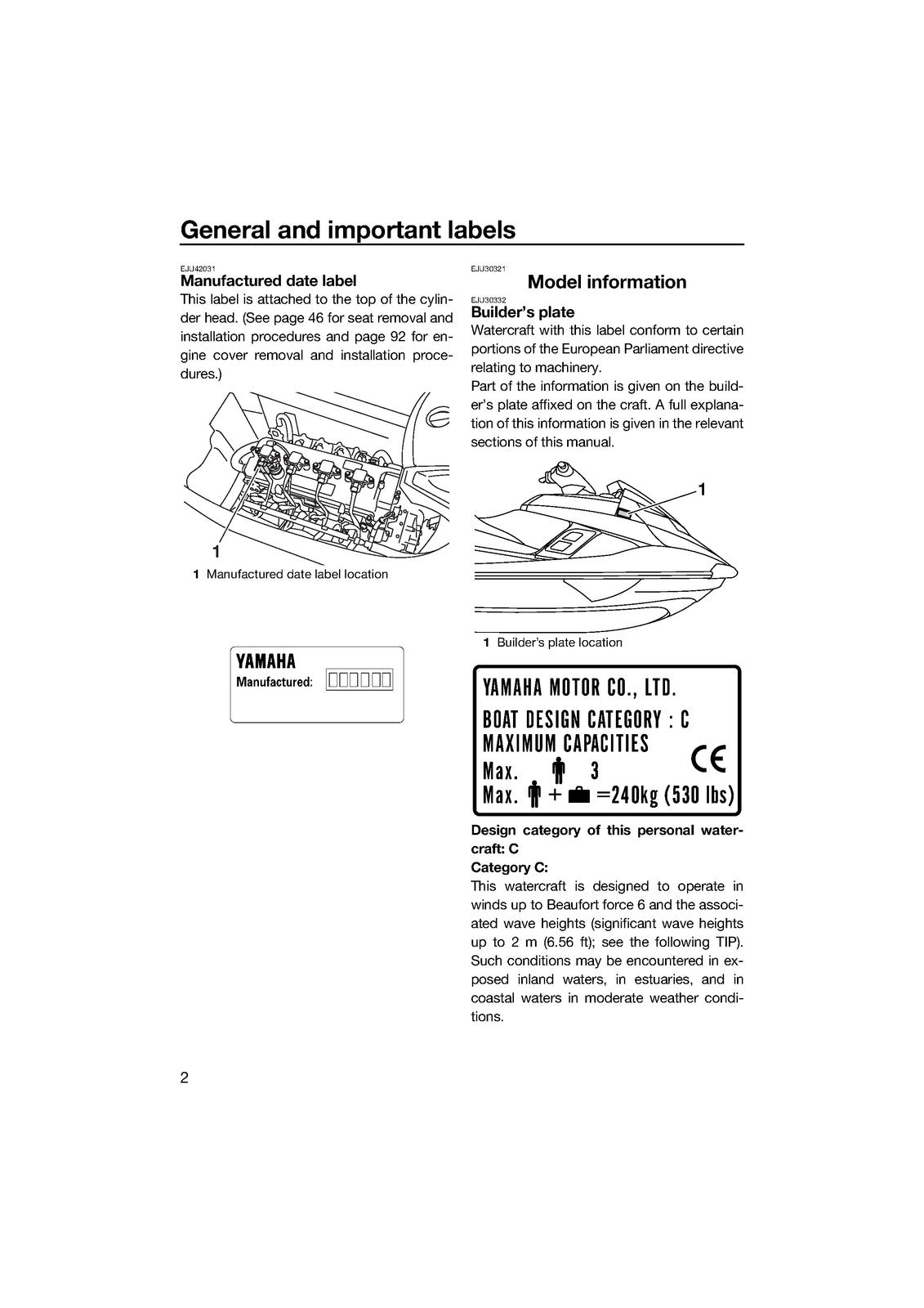 YAMAHA 2014 WaveRunner FX HO FX Cruiser HO Owners Operators Manual - WIRE BOUND