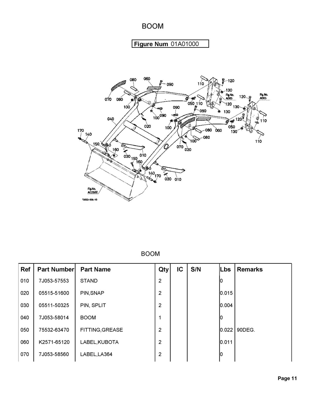KUBOTA LA364 Loader Illustrated Parts List Manual - WIRE BOUND - TOUGH COVERS