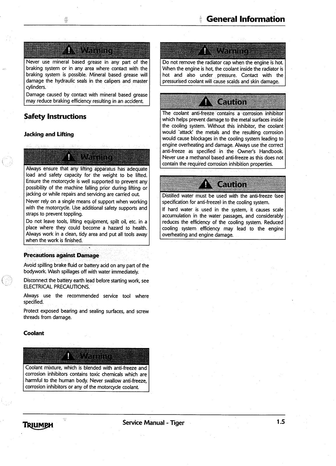 TRIUMPH Tiger 1050 Workshop Manual 2006 - STEEL WIRE BOUND - PROTECTIVE COVERS
