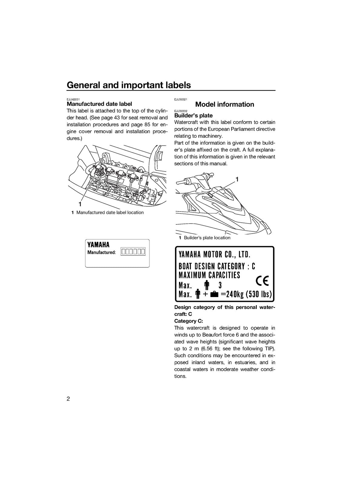 YAMAHA 2015 WaveRunner VXS VXR Owners Operators Manual - WIRE BOUND - COVERS