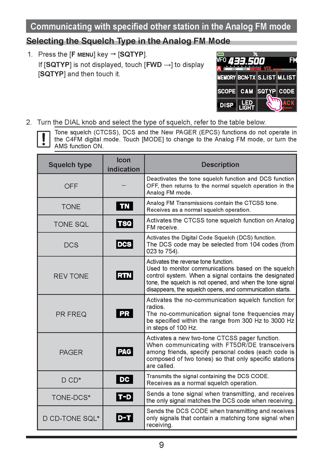 YAESU FT5DR FT5DE Dual Band Digital Transceiver Advance Manual - WIRE BOUND