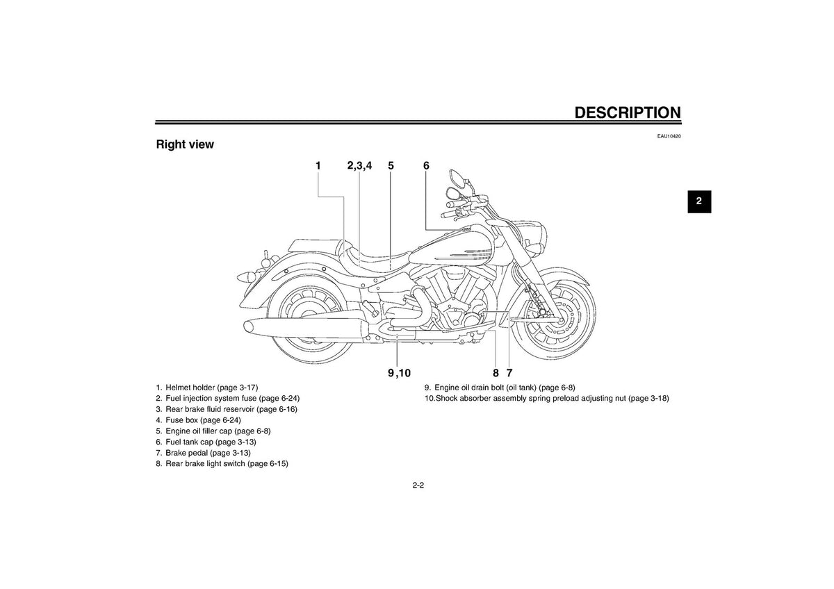 YAMAHA XV1900A Motorcycle Owners Manual 2009 - STEEL WIRE BOUND - TOUGH COVERS