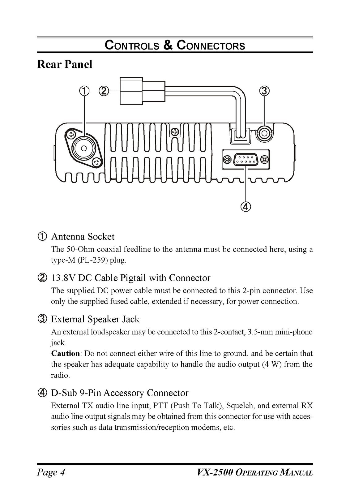 VERTEX STANDARD VX-2500 VHF Radio Operating Manual - WIRE BOUND - TOUGH COVERS