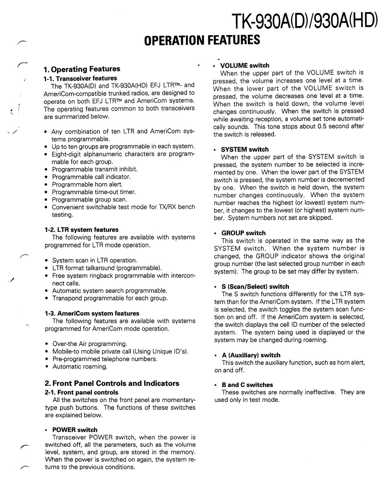 KENWOOD TK-930A UHF FM Transceiver Service Manual - BOUND - COVERS - XL FOLDOUTS