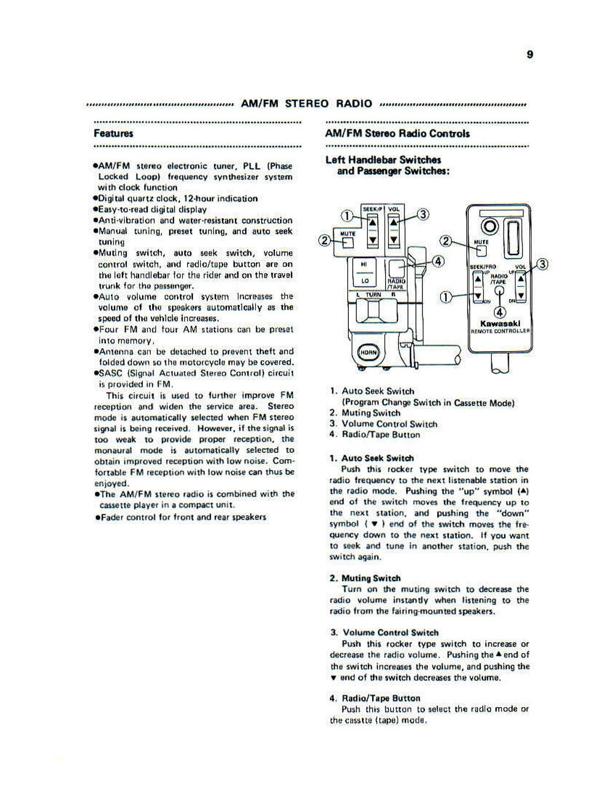 KAWASAKI Voyager XII Audio Systems Operators Manual - WIRE BOUND - TOUGH COVERS