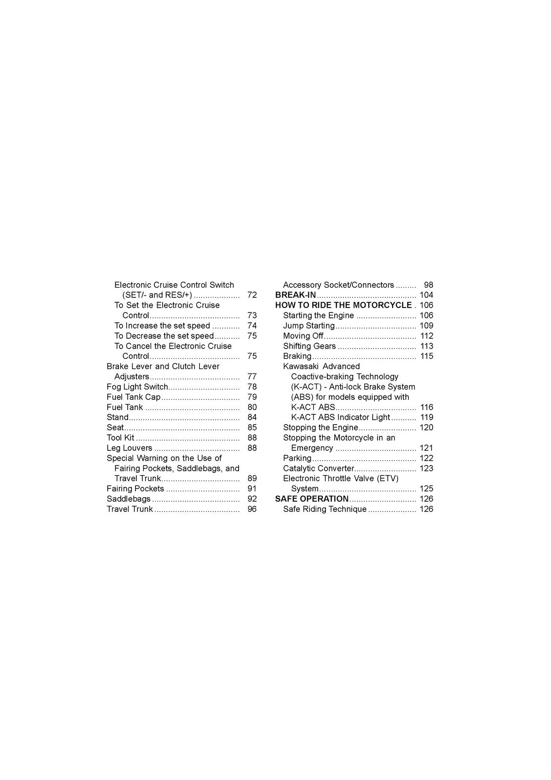 KAWASAKI Voyager 1700 ABS Motorcycle Owners Manual 2013 - WIRE BOUND - COVERS