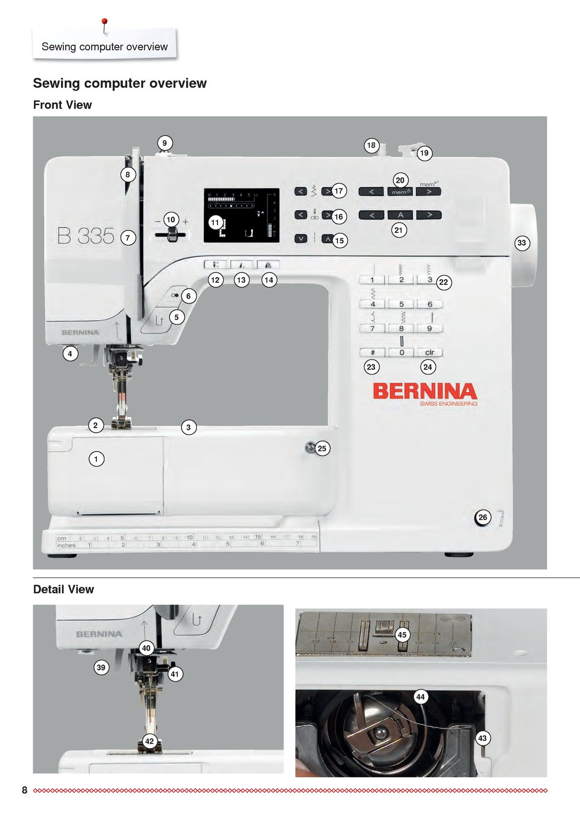 BERNINA 325 335 Sewing Machine User Manual 2018 - WIRE BOUND - TOUGH COVERS