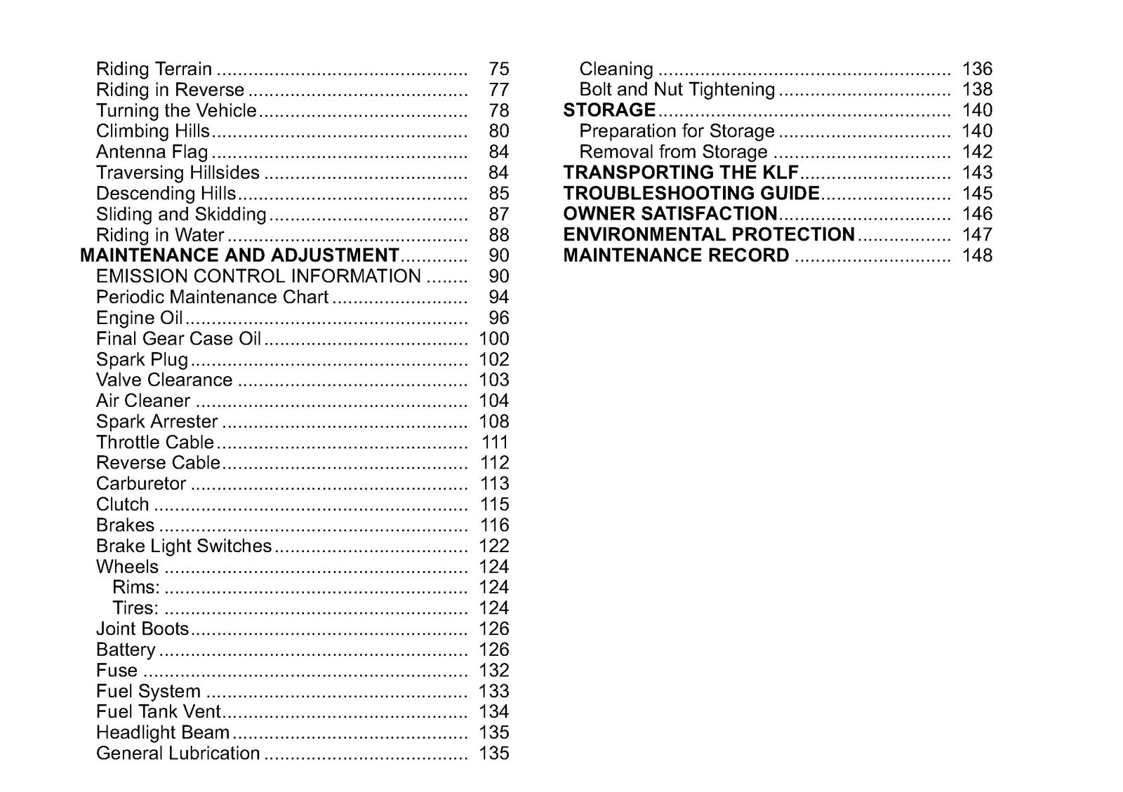 KAWASAKI Bayou 250 ATV Owners Manual 2010 - STEEL WIRE BOUND - PROTECTIVE COVERS