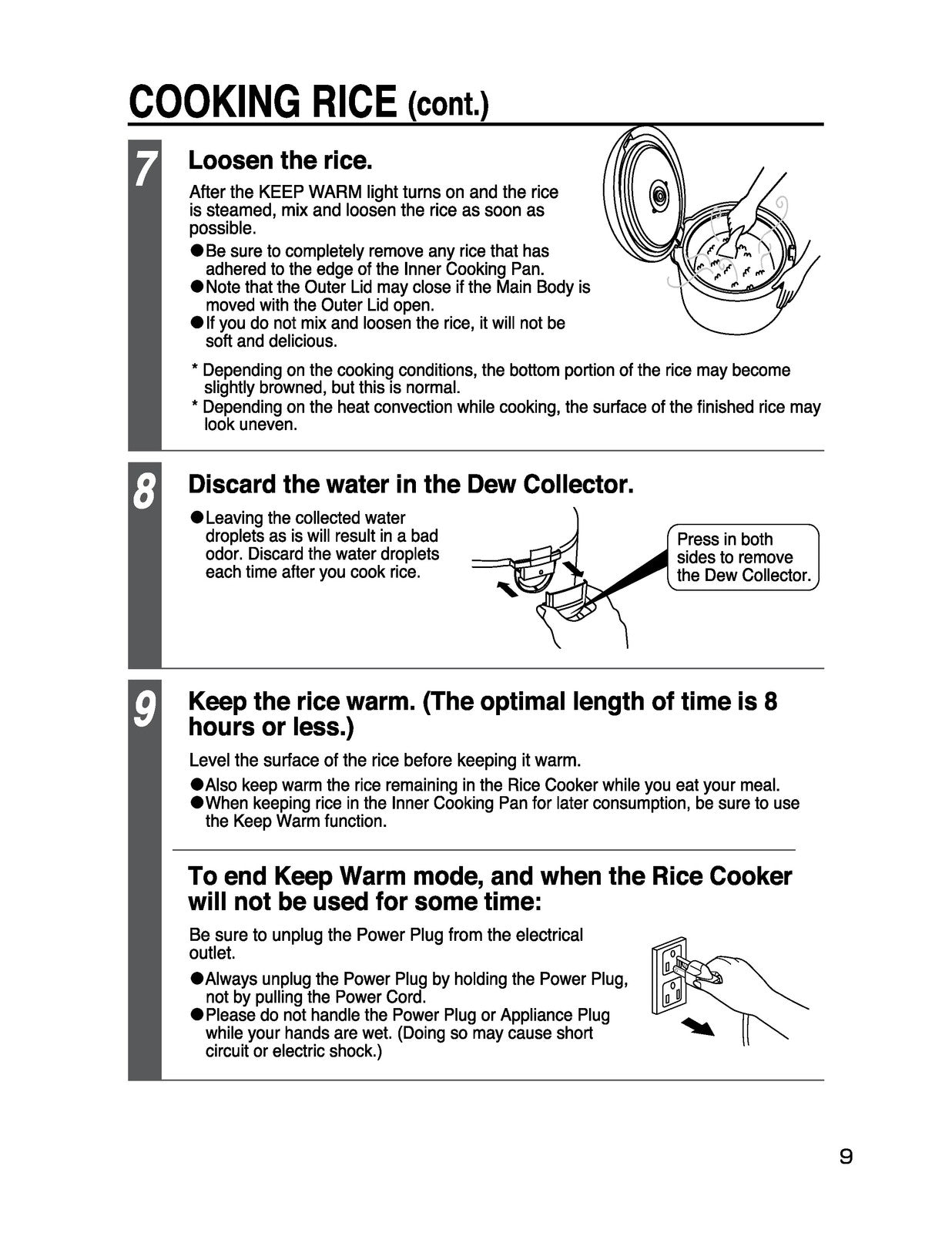 ZOJIRUSHI NS-RPC10 NS-RPC18 Rice Cooker Operating Instructions Manual - BOUND