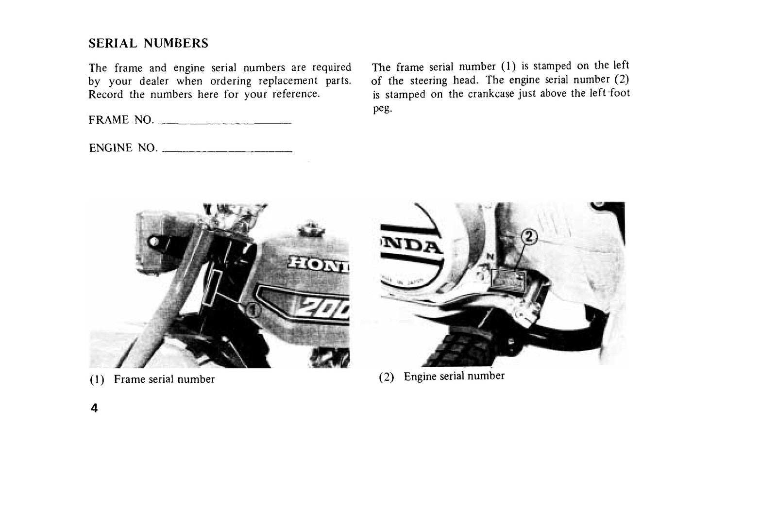 HONDA ATC200 Three-Wheeler Owners Manual 1982 - STEEL WIRE BOUND - TOUGH COVERS