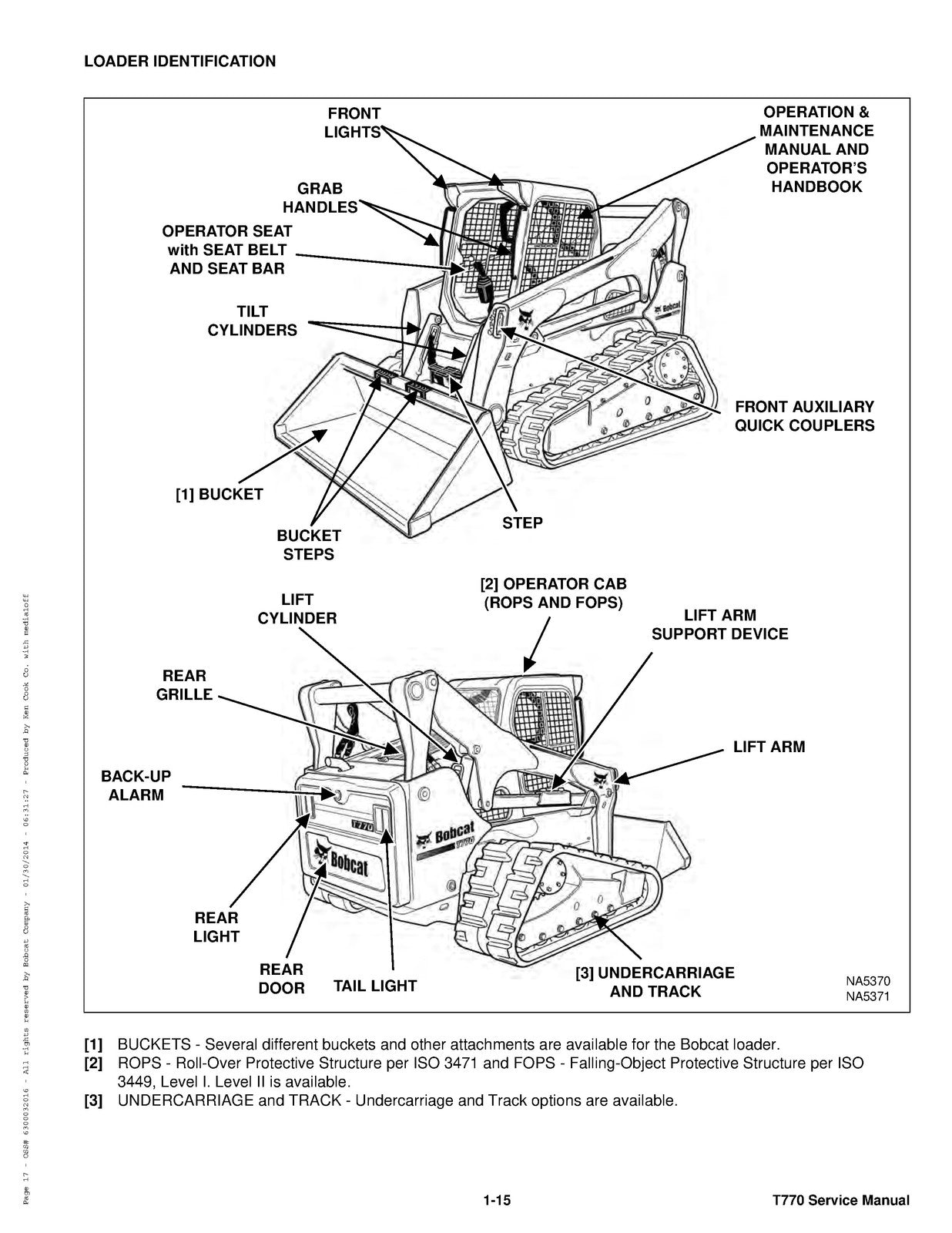 BOBCAT T770 Compact Track Loader Service Manual SN A3P811001 Up 2013, FOLDOUTS